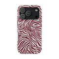 Zebra Print Burgundy + White - Dual Layer Phone Case