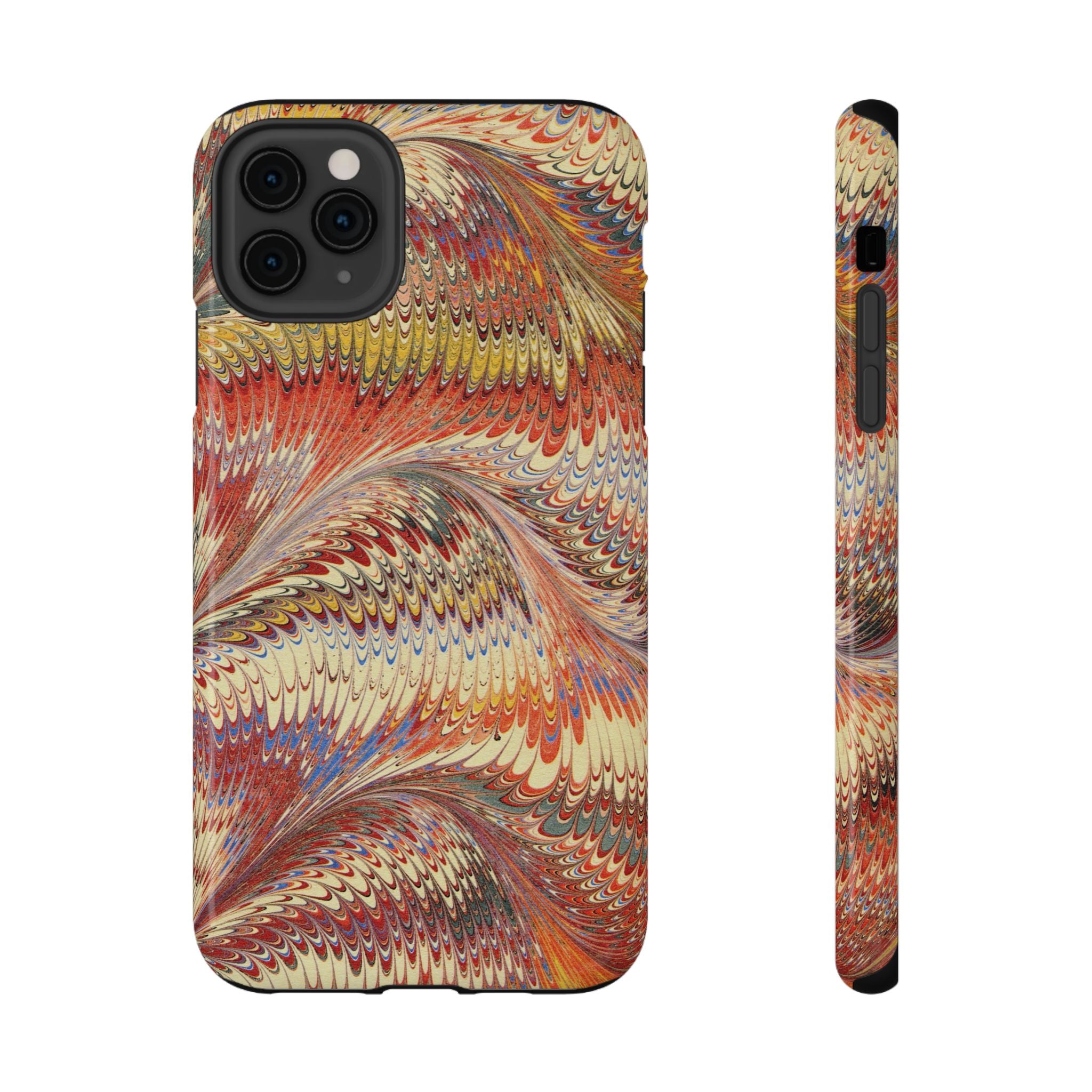 Rust and Gold Italian Vintage Marble Design Durable Phone Case for Apple + Samsung