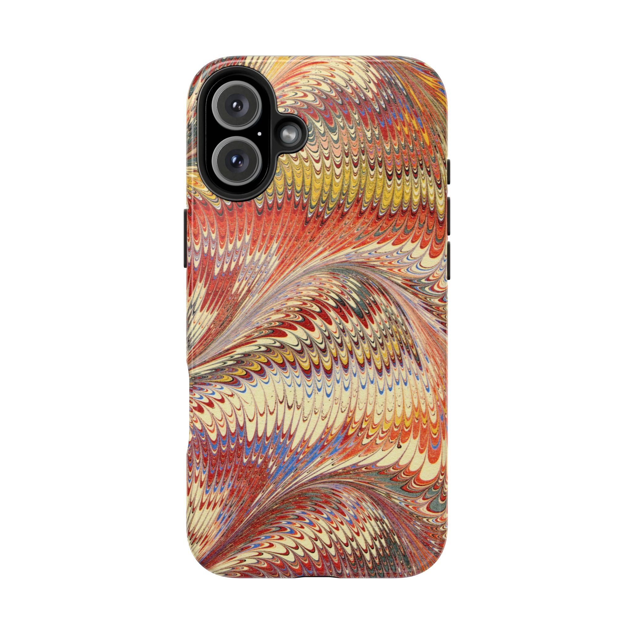 Rust and Gold Marble Italian Tough Phone Case — Durable Marbled Phone Case