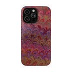 Red, Burgundy, Lavender Italian Peacock Feather Design Phone Case