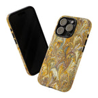 Golden Yellow Marbled Italian Phone Case - Dual Layer - Matte or Glossy