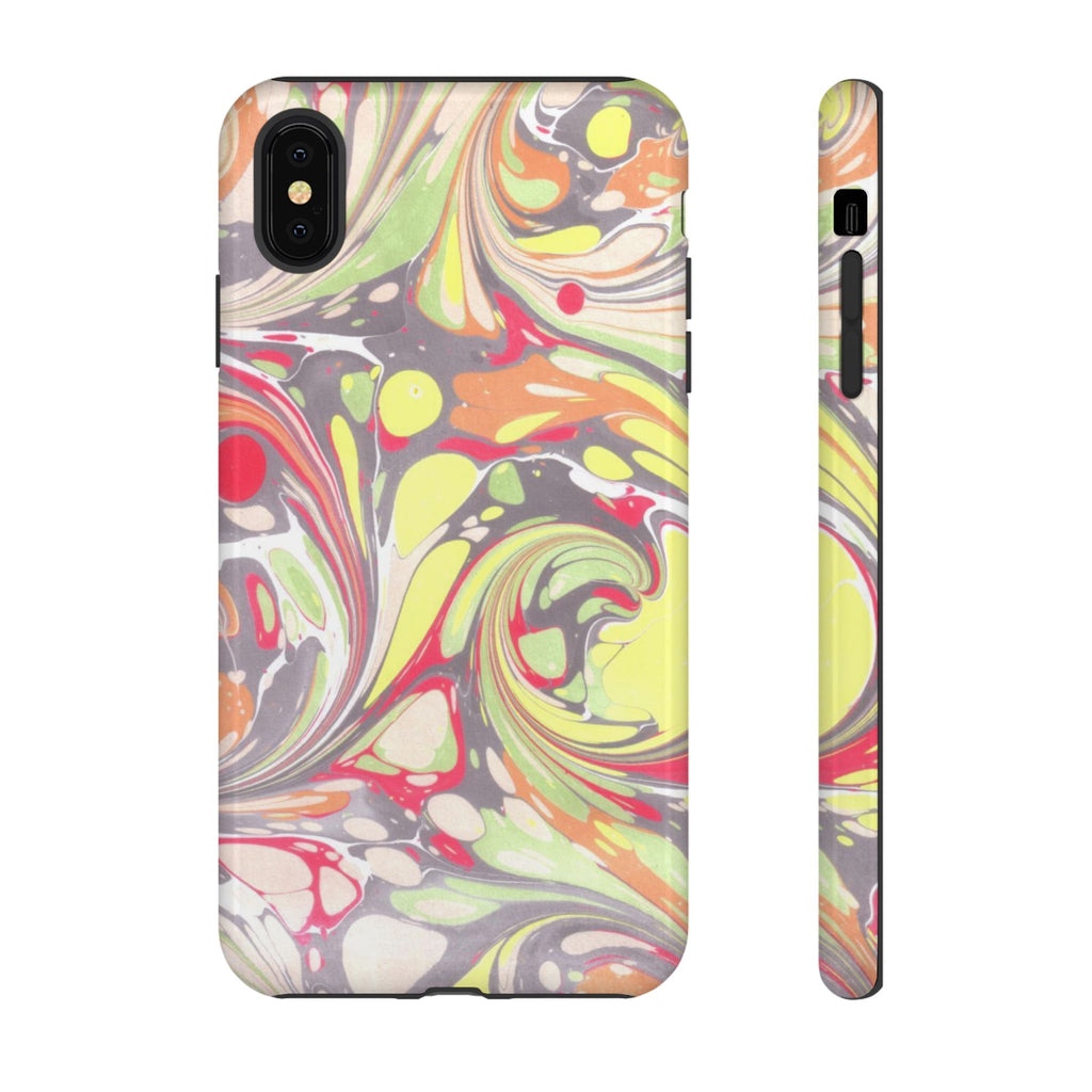 Yellow and Pink Swirl Marbled Italian Phone Case - Dual Layer - Matte or Glossy