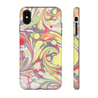Yellow and Pink Swirl Marbled Italian Phone Case - Dual Layer - Matte or Glossy