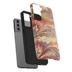 Marbled Swirl Tough Phone Case - Red Rust Orange Fall Colors, Heavy Duty Case. Alternative: Protective Phone Cover, Durable Smartphone Case,