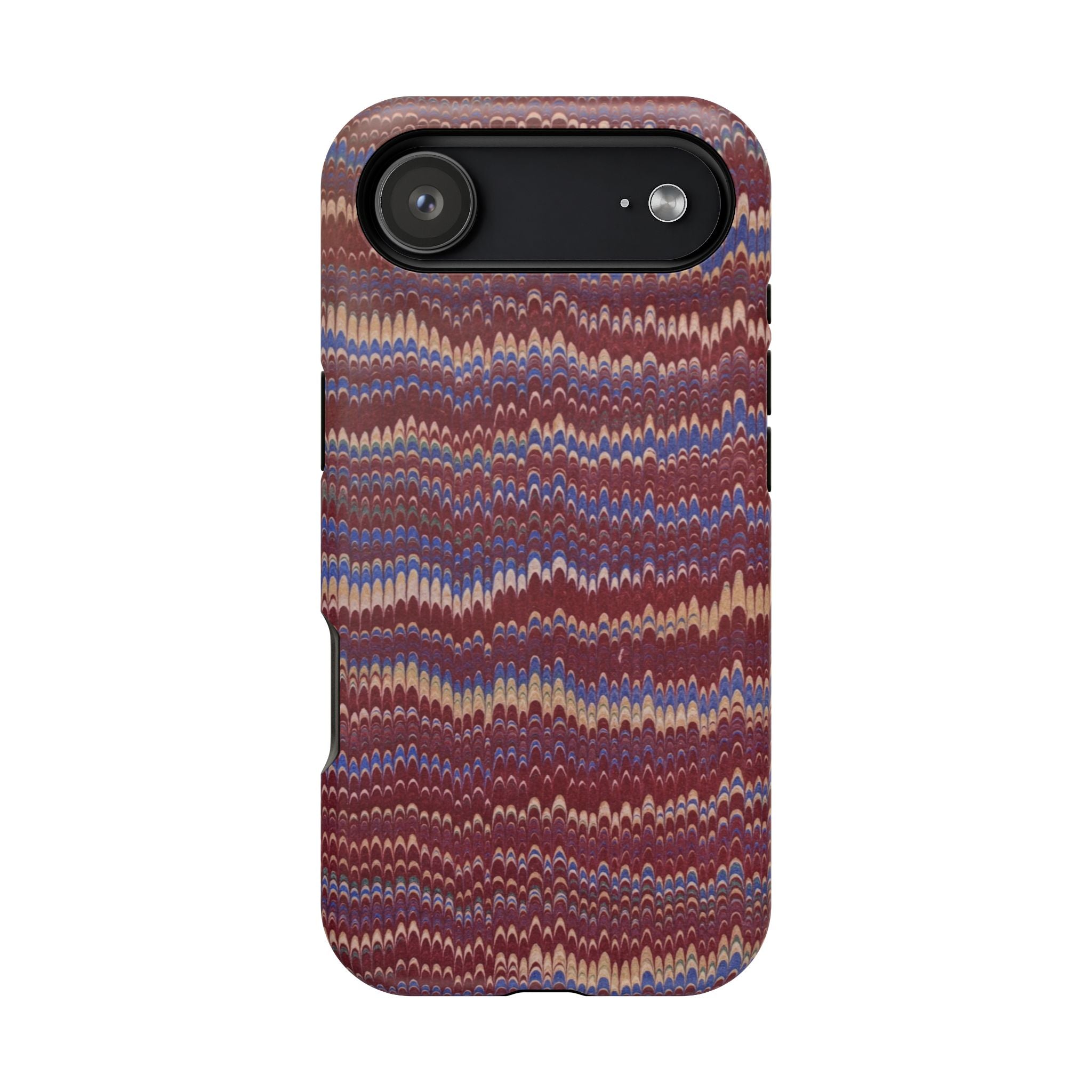 Burgundy and Blue Hues Italian Vintage Marble Design Phone Case for Apple + Samsung