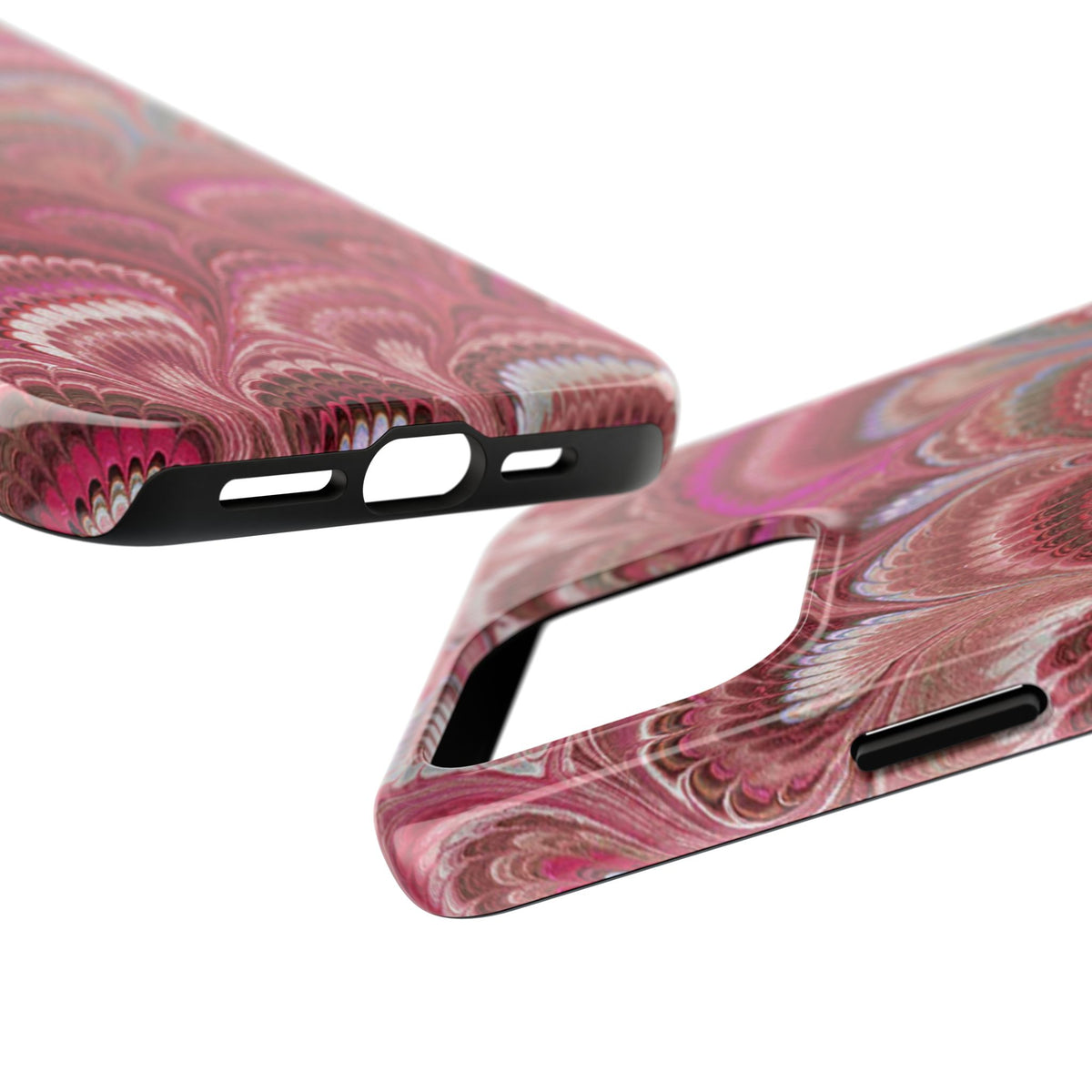 Pretty in Pink - Peacock Marble Italian Tough Phone Case — Durable Marbled Phone Case