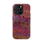 Red, Burgundy, Lavender Italian Peacock Feather Design Phone Case