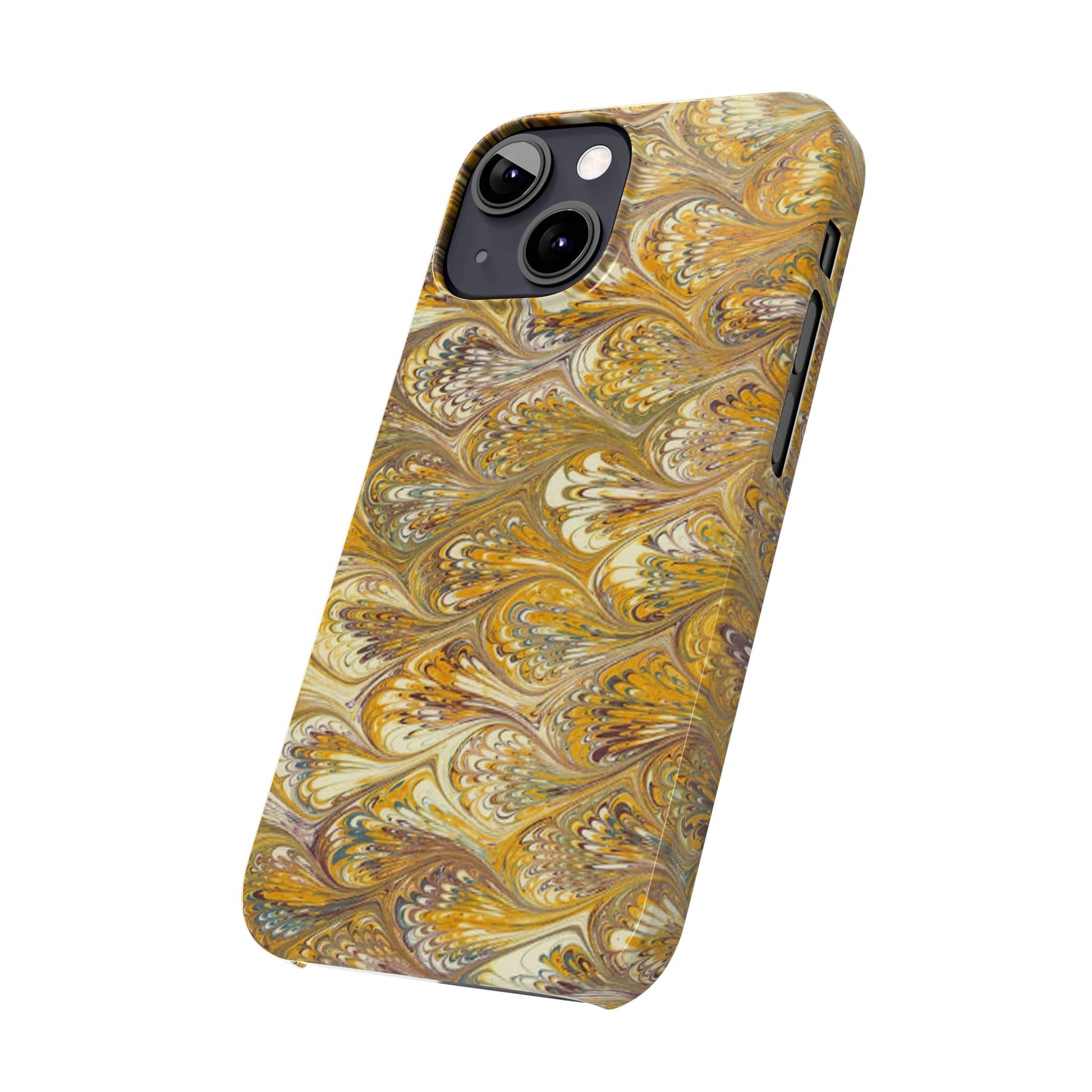 Golden Yellow Italian Marbled Designed, Slim Phone Cases, Case-Mate