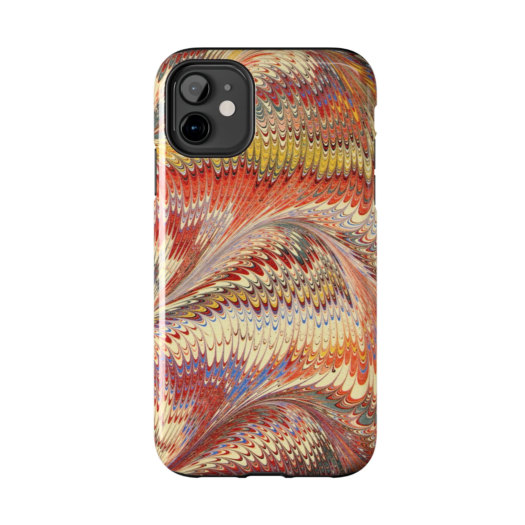 Rust and Gold Marble Italian Tough Phone Case — Durable Marbled Phone Case