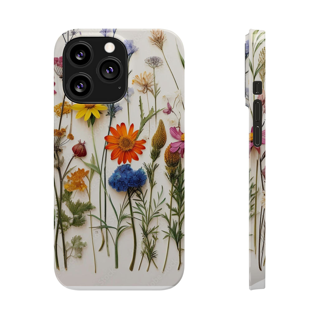 Floral Phone Cases, Slim Protective Cover, Pressed Flowers Design, iPhone 17 Case, Botanical Phone Accessories, Floral Theme Phone Case