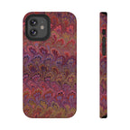 Red, Burgundy, Lavender Italian Peacock Feather Design Phone Case
