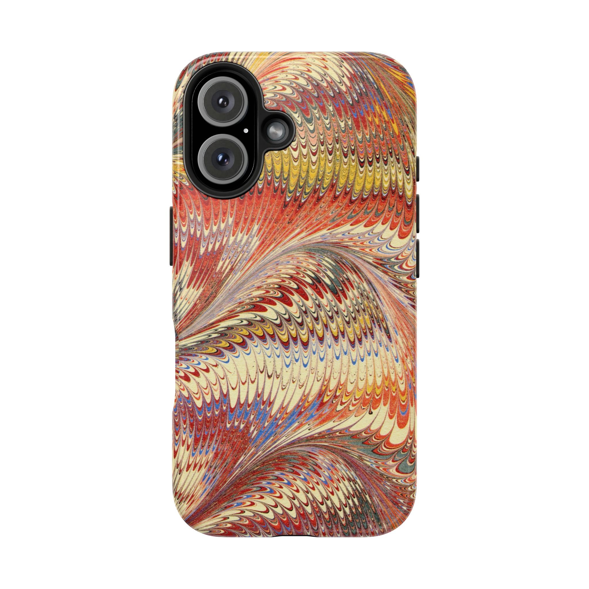 Rust and Gold Marble Italian Tough Phone Case — Durable Marbled Phone Case