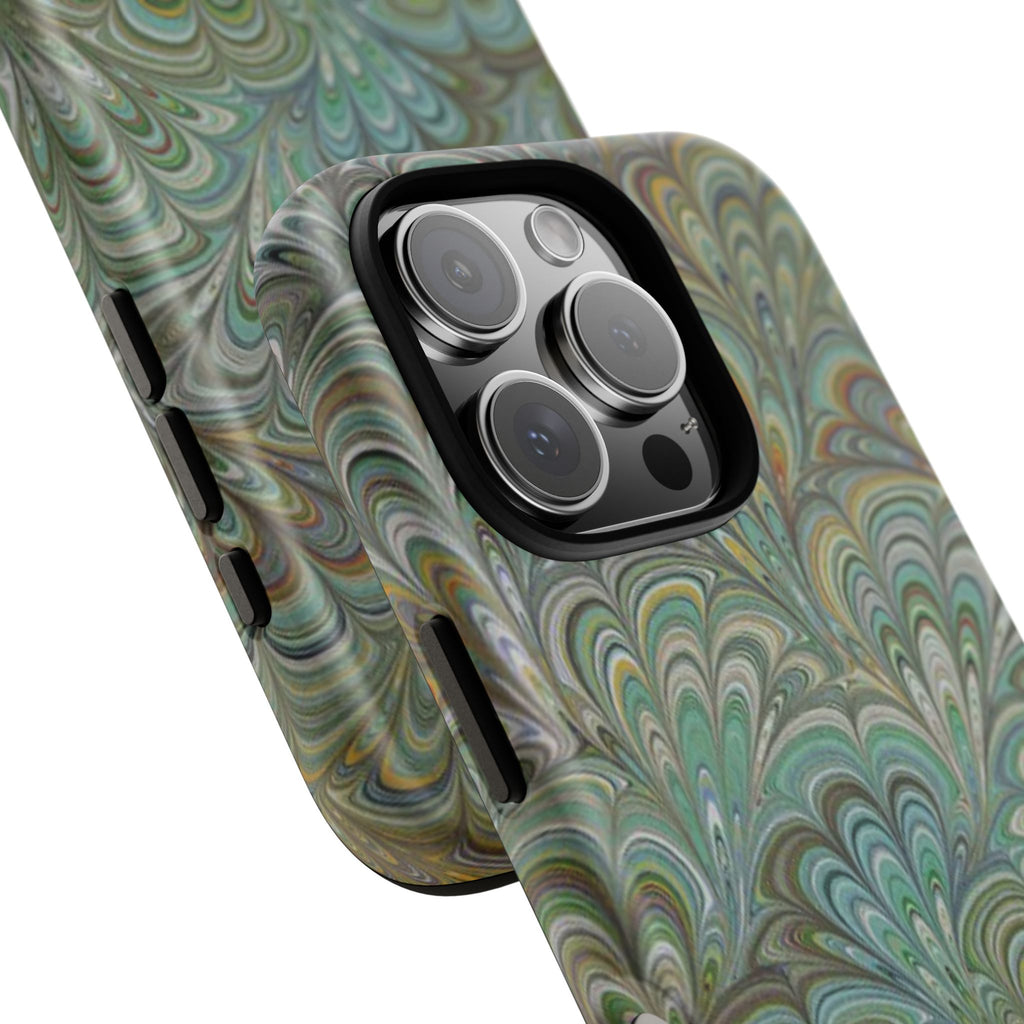Green Peacock Marbled Phone Case — "Tough Cases" Ultra-Tough Protective Cover