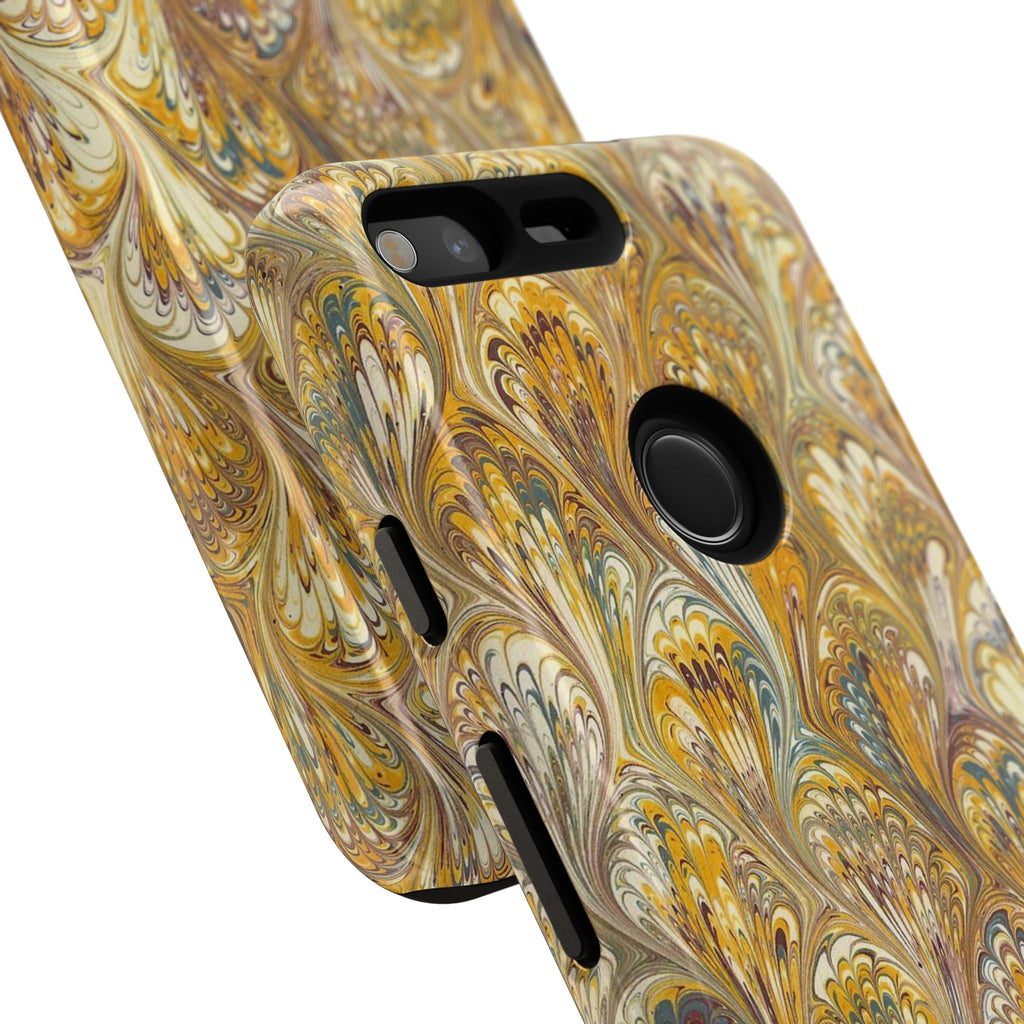 Golden Yellow Marbled Italian Phone Case - Dual Layer - Matte or Glossy