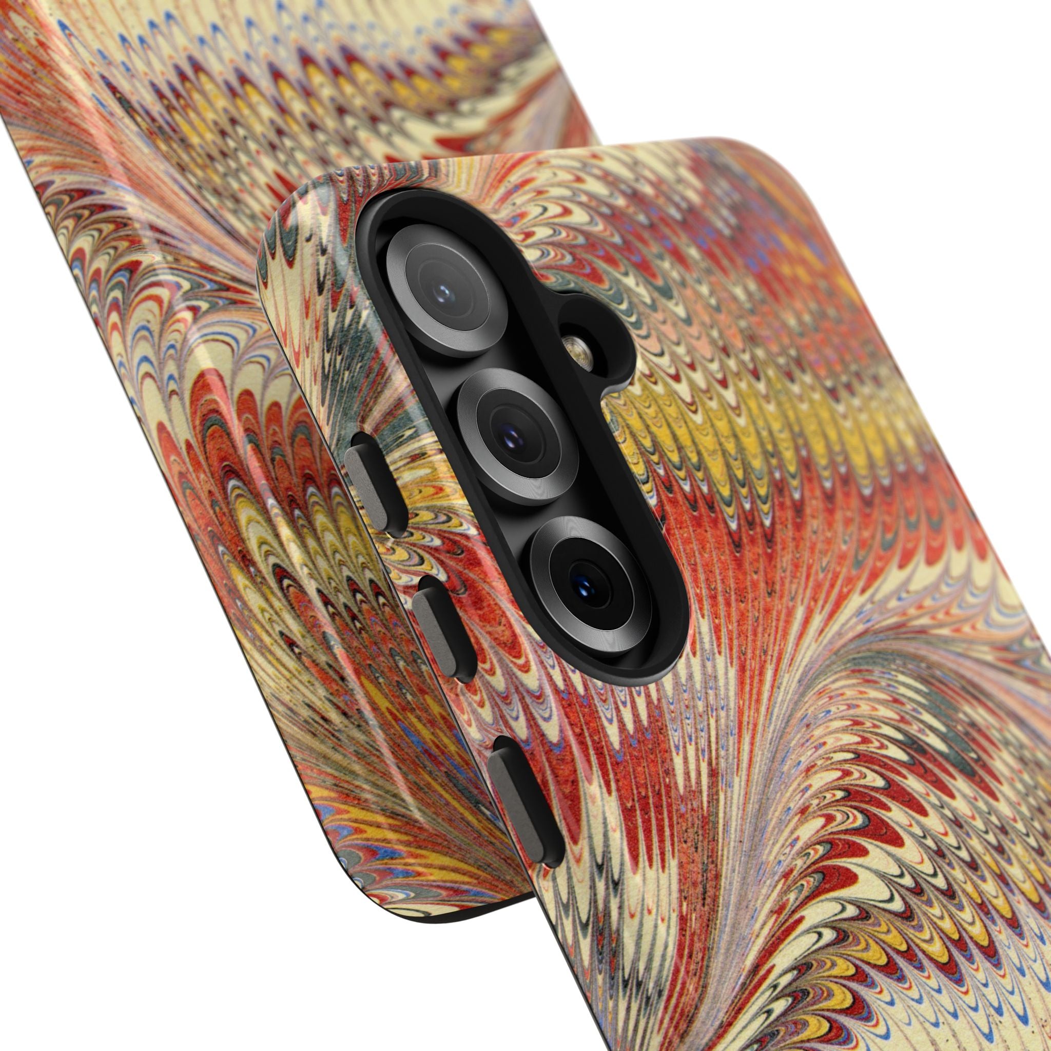 Marbled Swirl Tough Phone Case - Red Rust Orange Fall Colors, Heavy Duty Case. Alternative: Protective Phone Cover, Durable Smartphone Case,