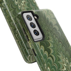 Deep Green Marble Italian Tough Phone Case — Durable Marbled Phone Case
