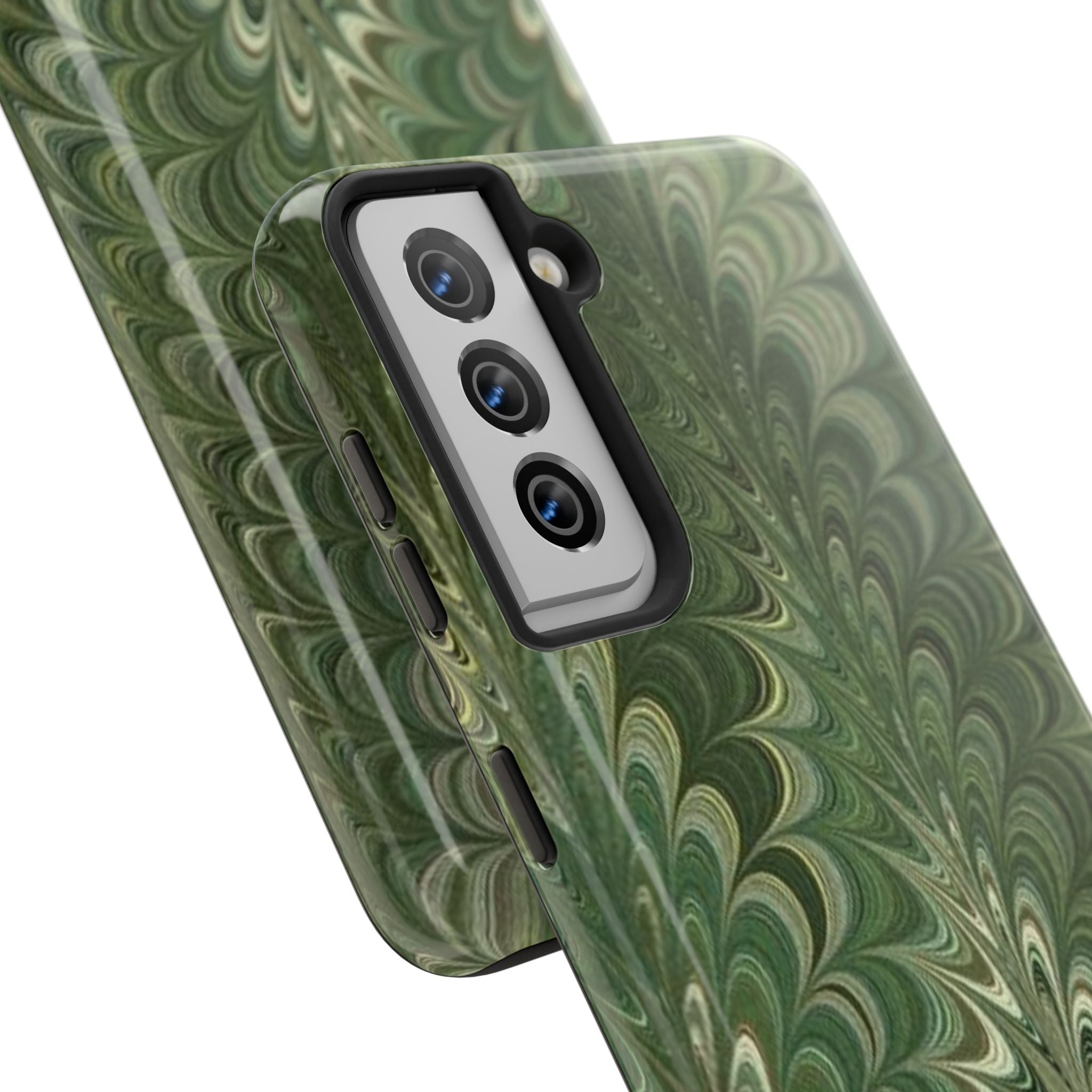 Deep Green Marble Italian Tough Phone Case — Durable Marbled Phone Case