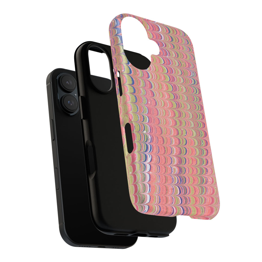 Pink Pastels Feather Marbled Vintage Design iPhone 16 + Samsung + Apple + Google - all models