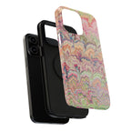 Marbled Pastel Pink and Green Impact-Resistant Phone Case for Apple + Samsung