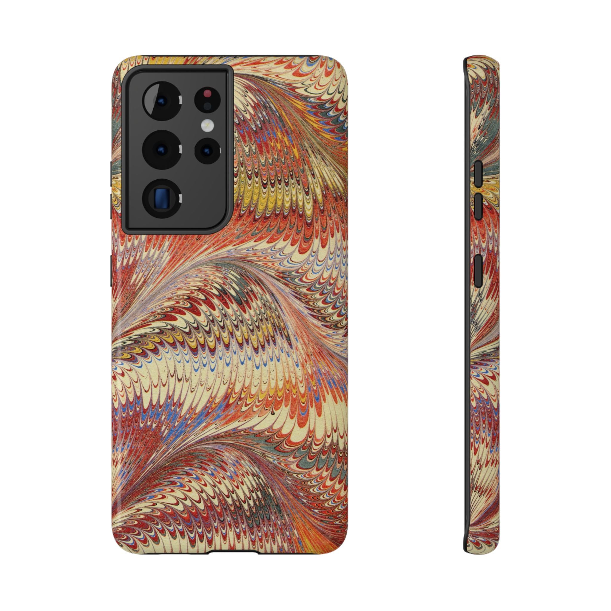 Rust and Gold Italian Vintage Marble Design Durable Phone Case for Apple + Samsung