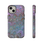 Lavender Marbled Peacock Durable Phone Case - Matte or Glossy
