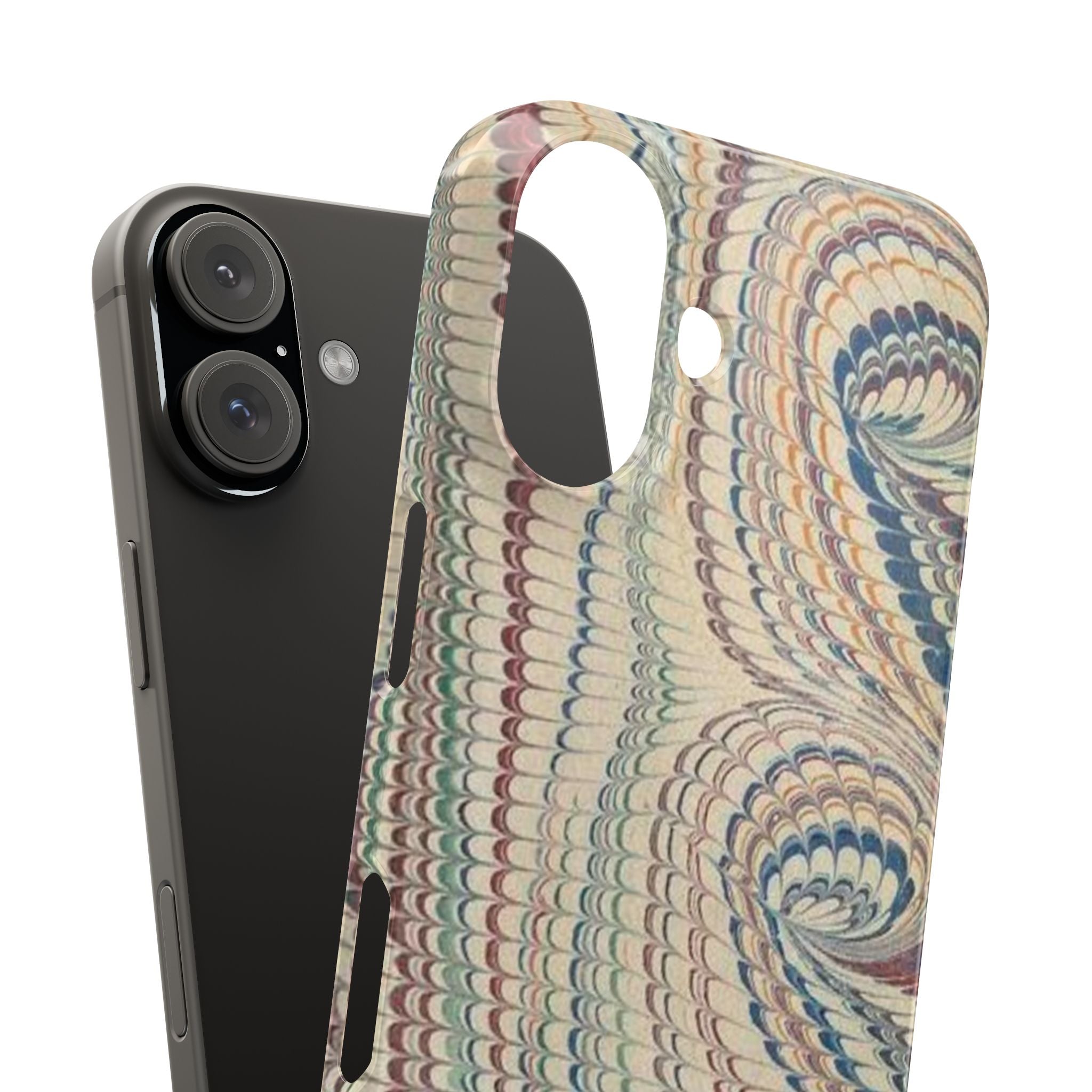Beige and Neutrals Italian Vintage Marbled Paper Design on iPhone 17 + All Cases