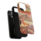 Orange, Rust, + Gold Marbled Phone Case — Dual Layer - Tough Protective Phone Cover