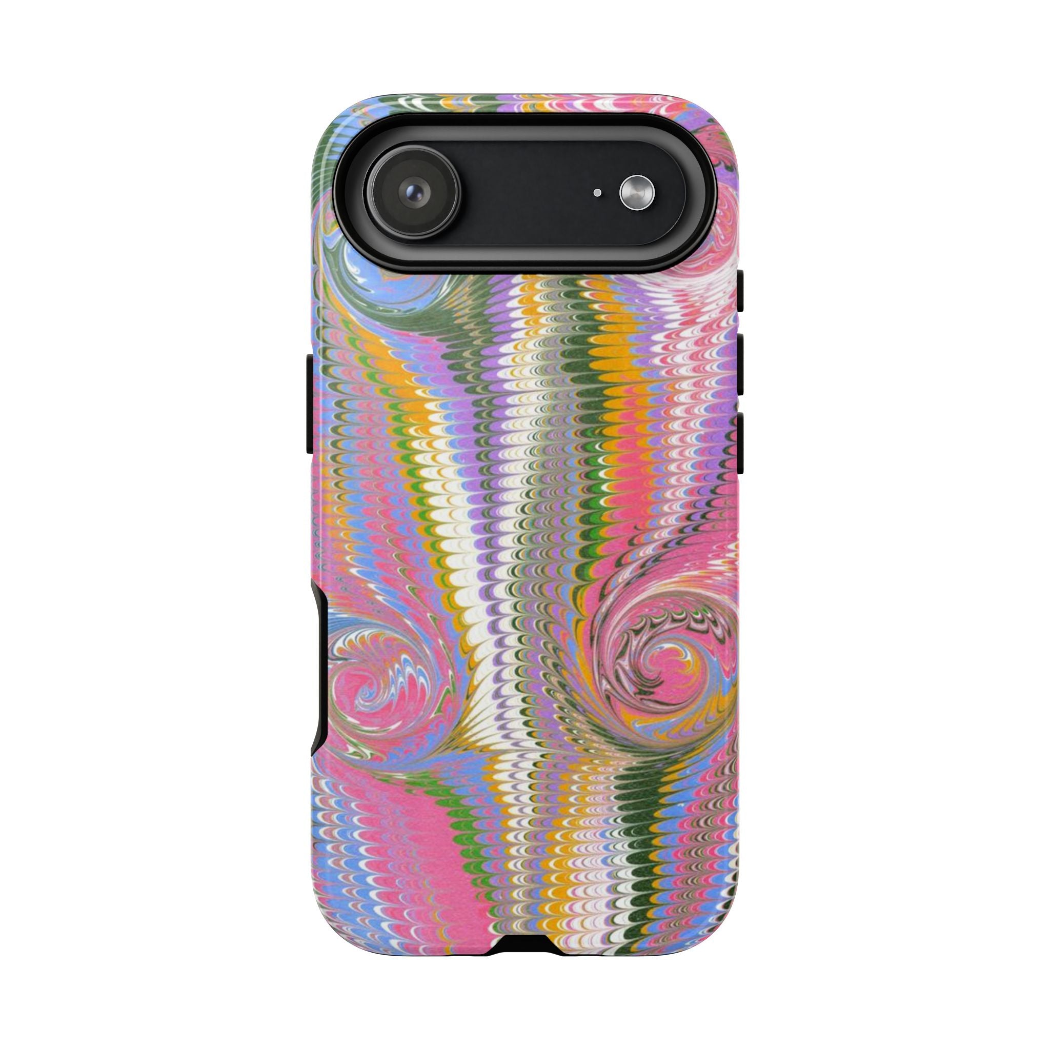 Pink + Multi-Color Vintage Italian Marble - Dual Layer Tough Phone Cases