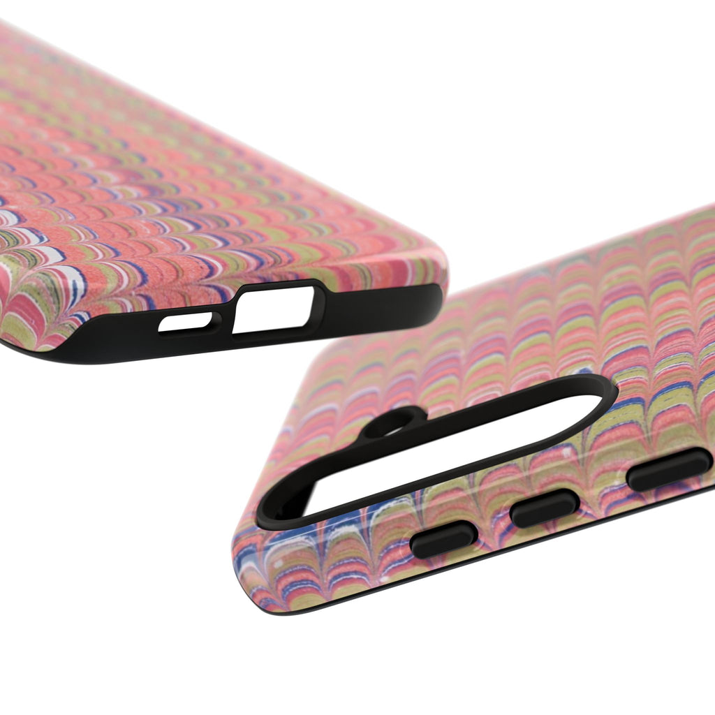 Pink Pastels Feather Marbled Vintage Design iPhone 16 + Samsung + Apple + Google - all models