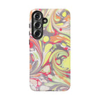 Yellow and Pink Swirl Marbled Italian Phone Case - Dual Layer - Matte or Glossy