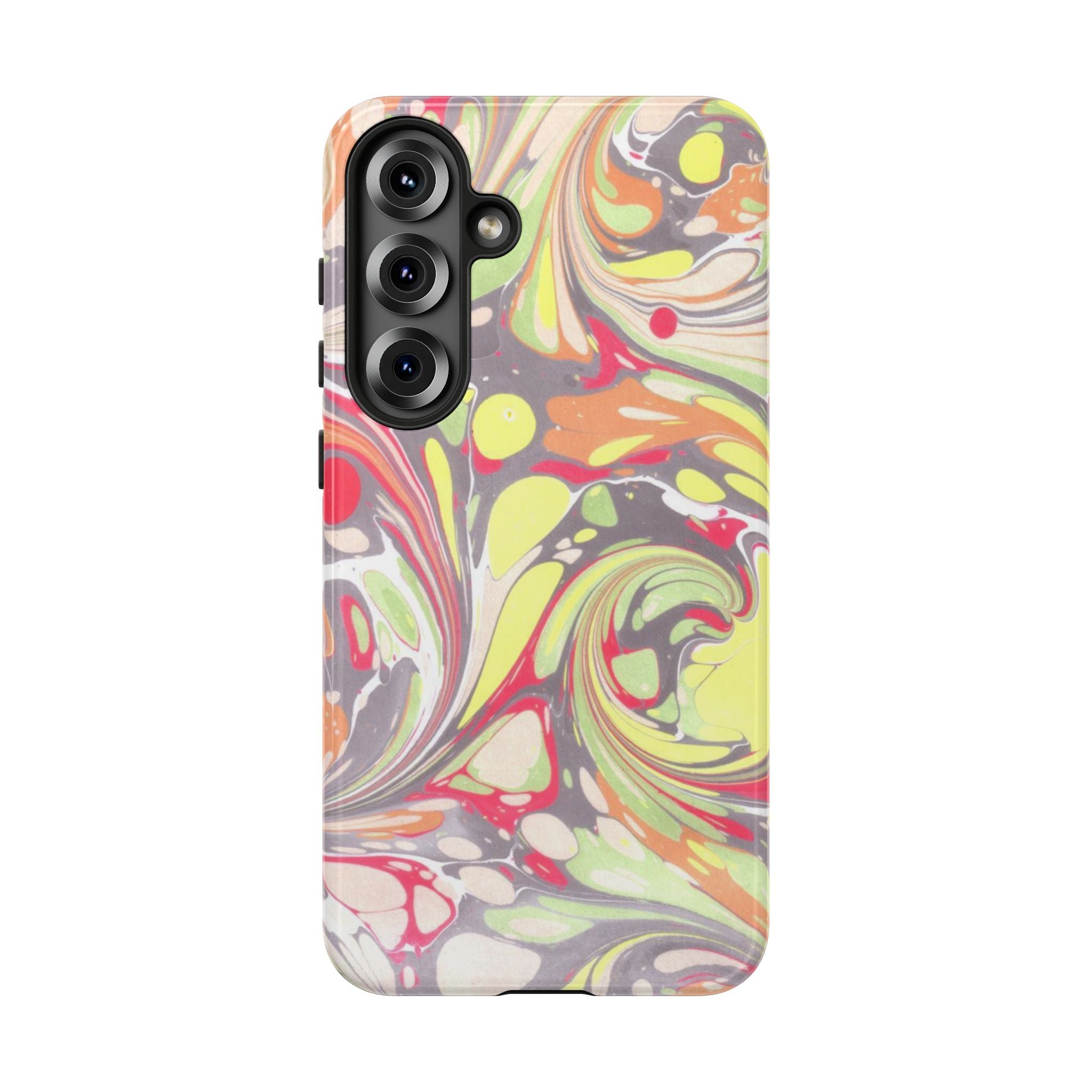 Yellow and Pink Swirl Marbled Italian Phone Case - Dual Layer - Matte or Glossy