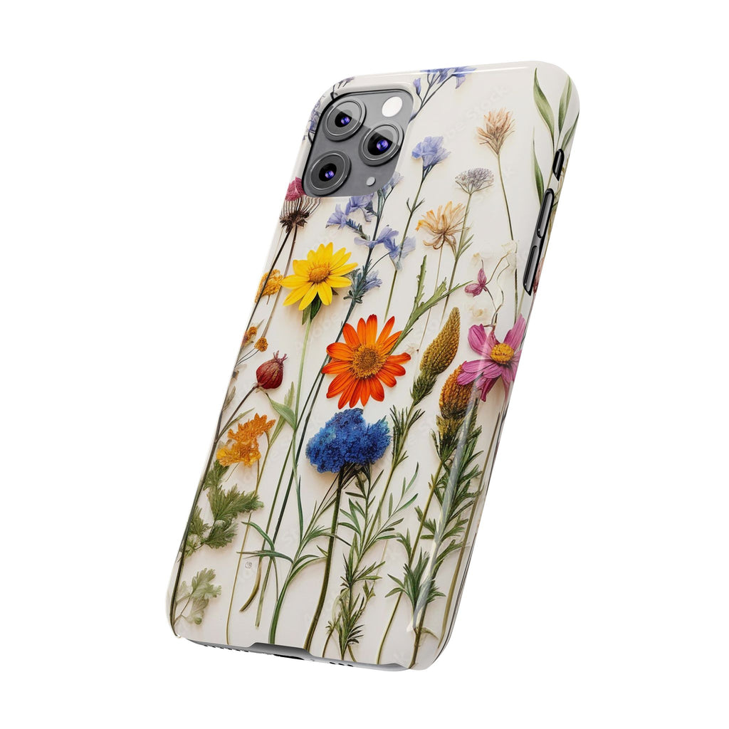 Floral Phone Cases, Slim Protective Cover, Pressed Flowers Design, iPhone 17 Case, Botanical Phone Accessories, Floral Theme Phone Case