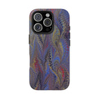Blue + Red Marbled Tough Phone Case - Dual Layer
