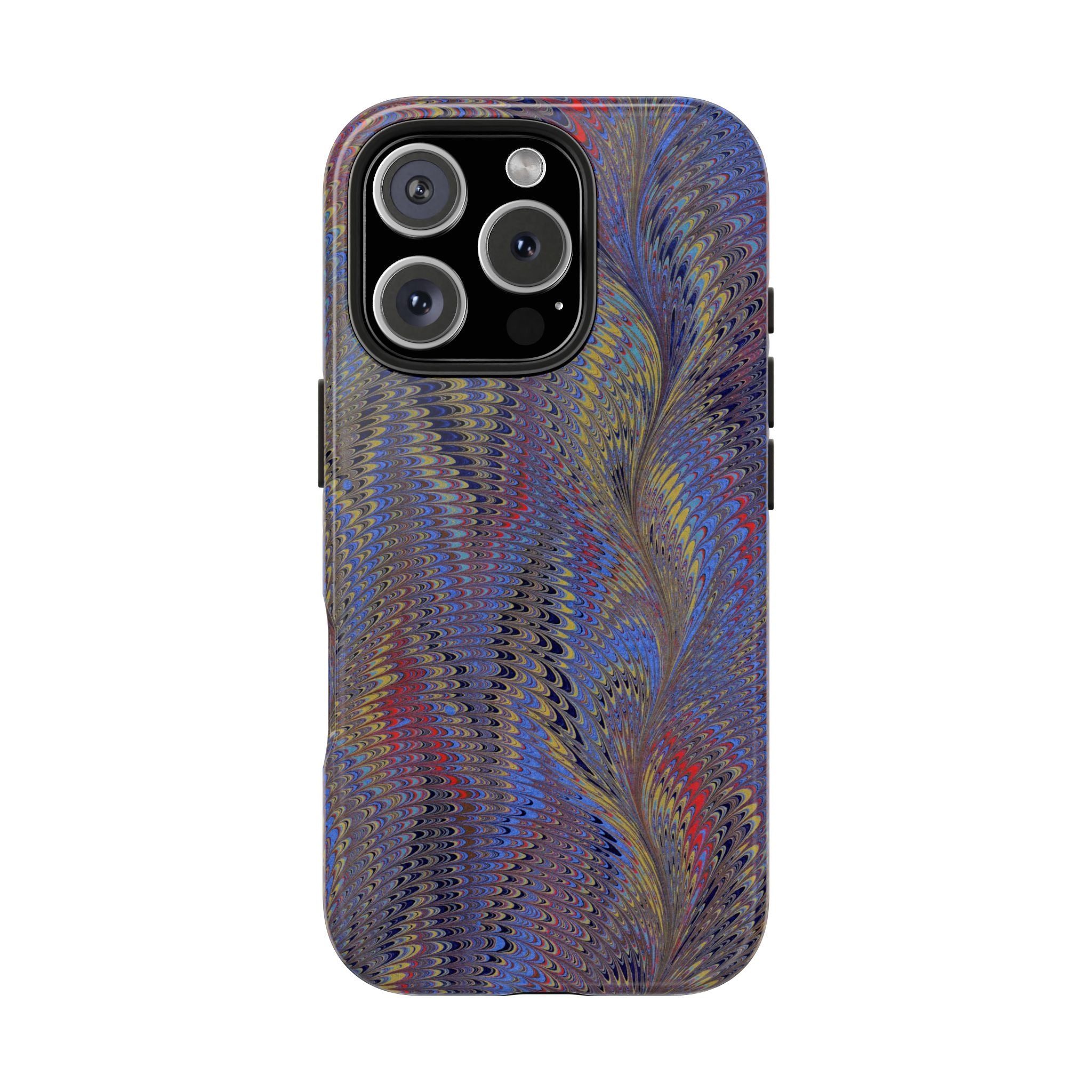 Blue + Red Marbled Tough Phone Case - Dual Layer