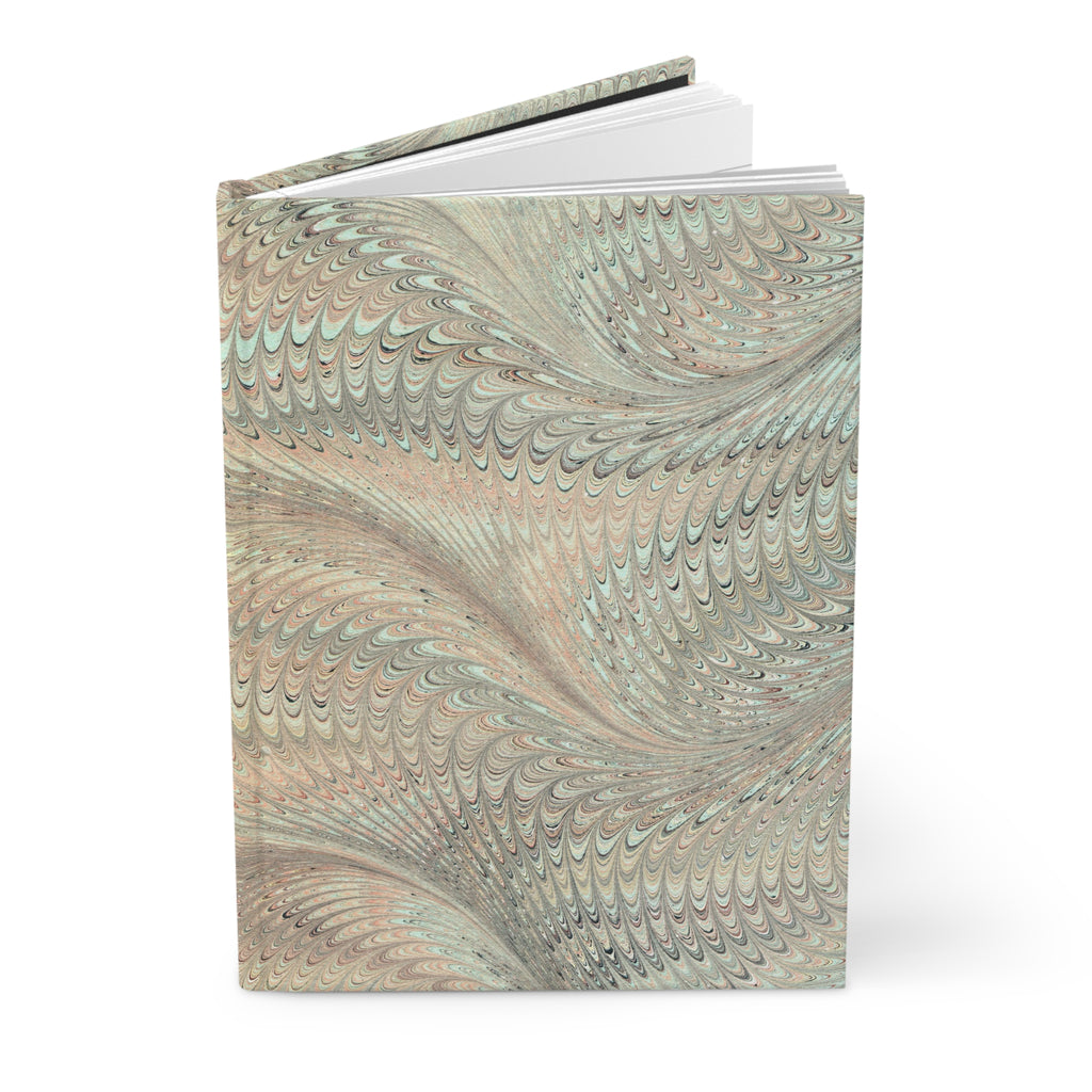 Beige + Mint Vintage Italian Marble Hardcover Journal Matte, Hand-Painted Design, Artistic Notebook, Writing Diary, Lined - Unique Gift