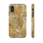 Golden Yellow Marbled Italian Phone Case - Dual Layer - Matte or Glossy