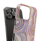 Pink and Lavender Marbled Swirl - Single Layer Slim Phone Case