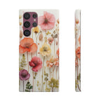 Pink Floral Pressed Flowers - Slim Case