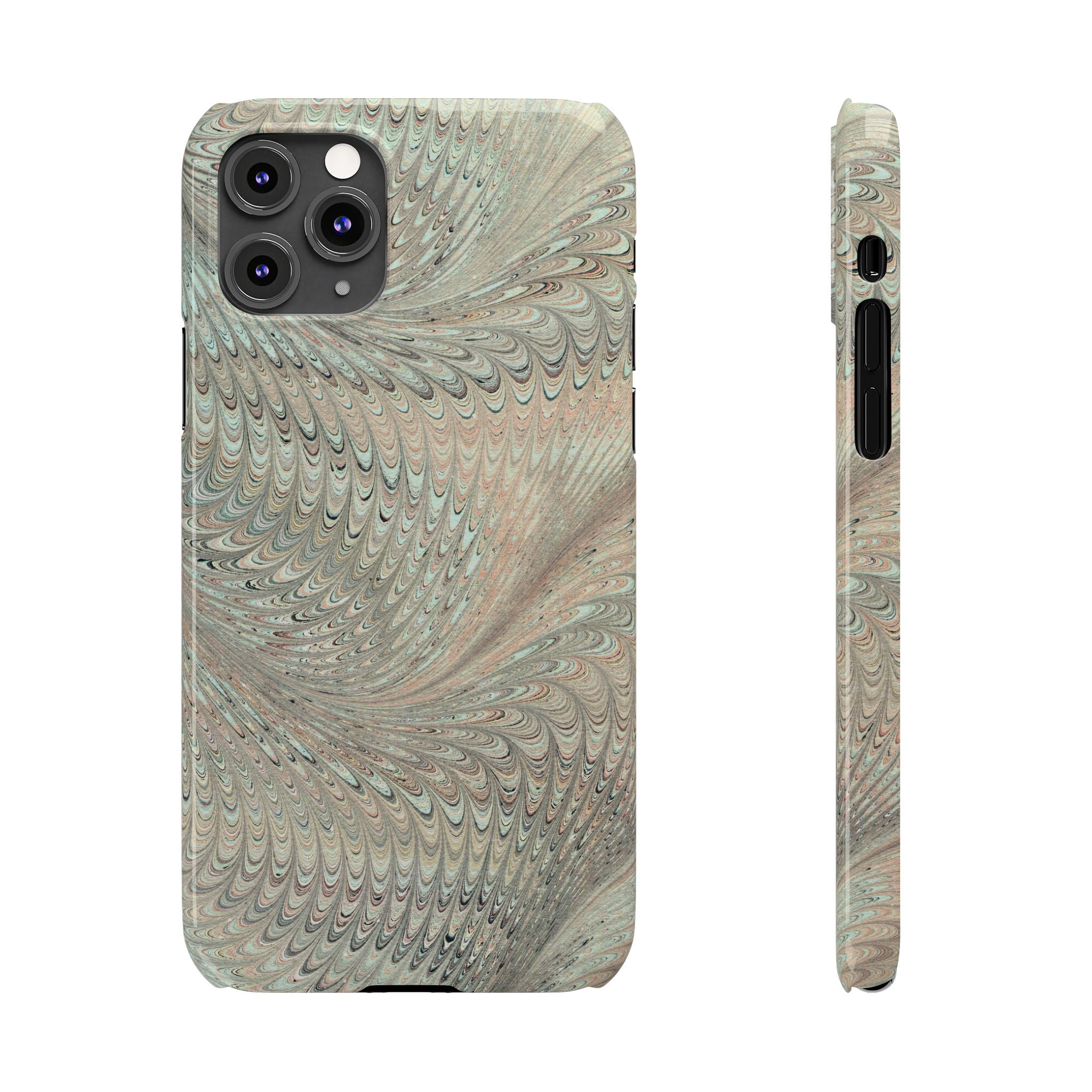 Mint + Green Italian Marbled Phone Case, Mag Safe