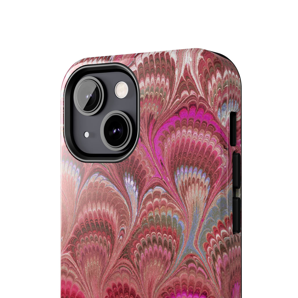 Pretty in Pink - Peacock Marble Italian Tough Phone Case — Durable Marbled Phone Case