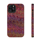 Red, Burgundy, Lavender Italian Peacock Feather Design Phone Case
