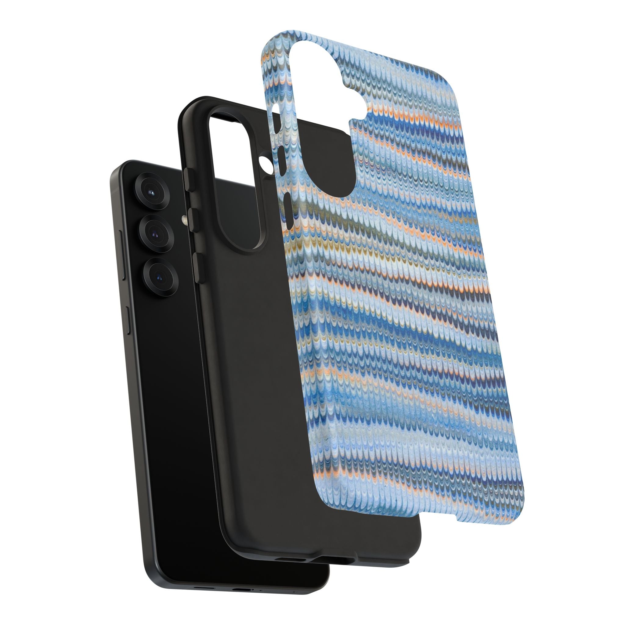 Blue Marbled Phone Cases iPhone + Samsung - all models, Vintage Marbled Design - Tough Cases