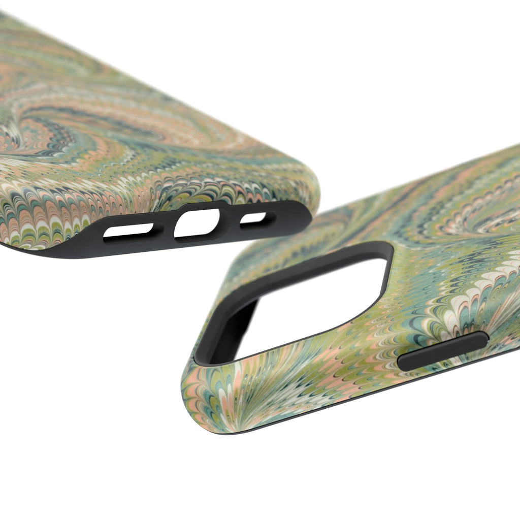 Green Pastel Italian Marble Design Magnetic MAG SAFE High Impact iPhone Cases