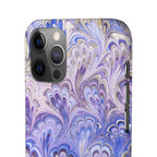 Marbled Feather Lavender + Purple Swirl - Single Layer Slim Phone Case