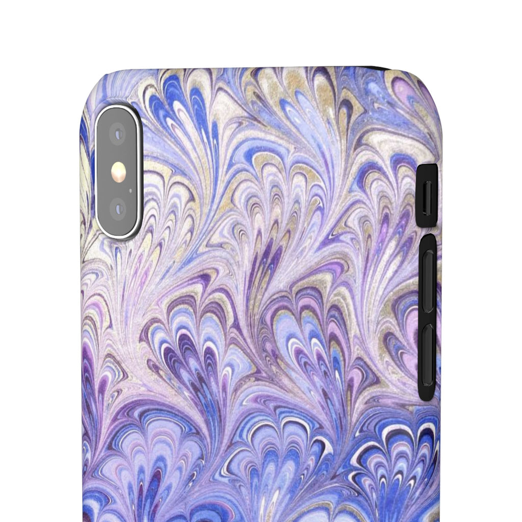 Marbled Feather Lavender + Purple Swirl - Single Layer Slim Phone Case