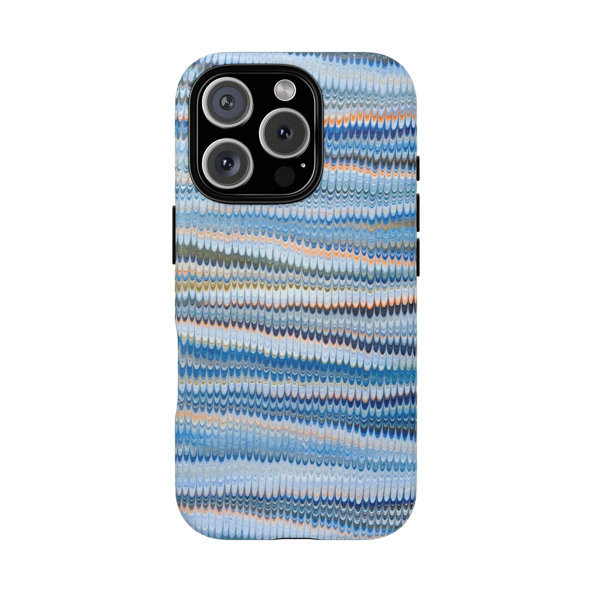 Blue Marbled Phone Cases iPhone 16 + Samsung + Apple + Google - all models, Vintage Marbled Design - Tough Cases