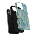 Aqua + Green Marble Phone Case - Impact-Resistant Durable - Dual Cover Design
