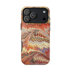 Orange, Rust, + Gold Marbled Phone Case — Dual Layer - Tough Protective Phone Cover