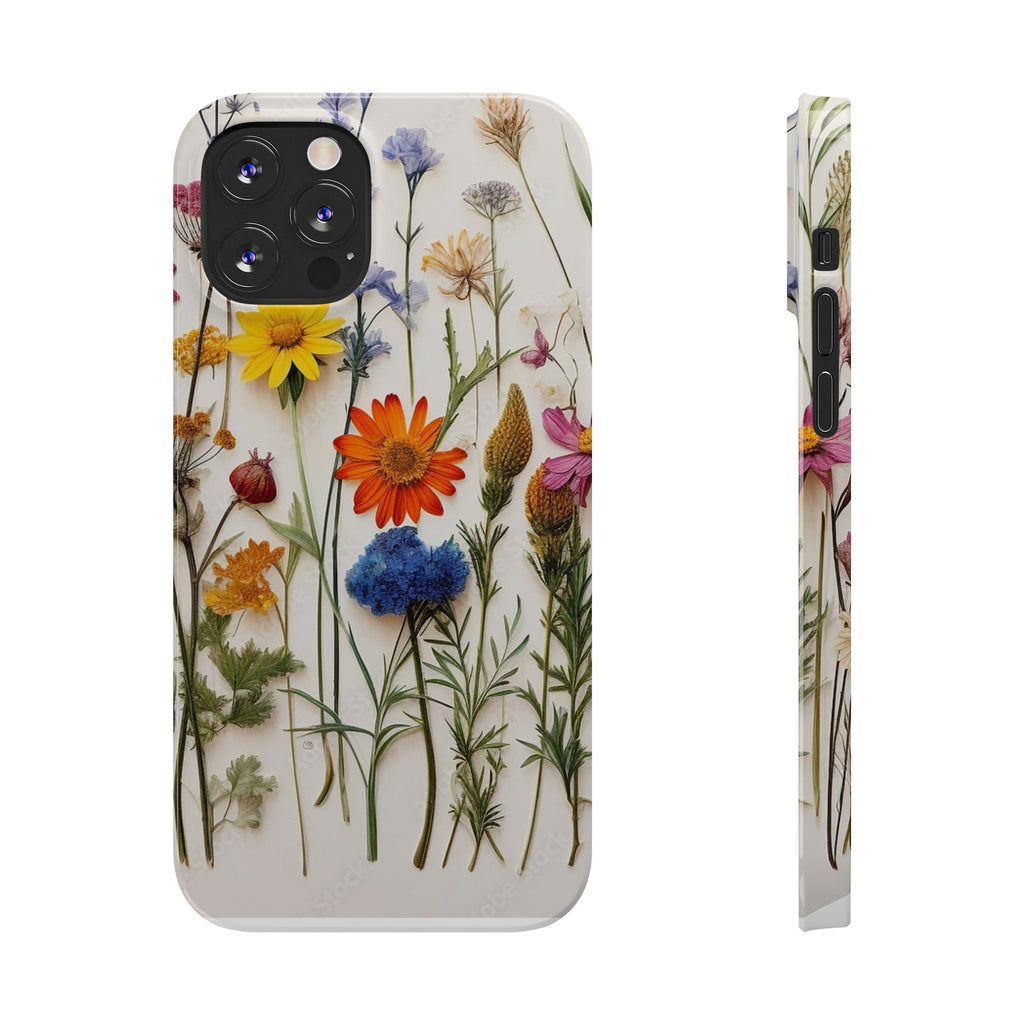 Floral Phone Cases, Slim Protective Cover, Pressed Flowers Design, iPhone 17 Case, Botanical Phone Accessories, Floral Theme Phone Case
