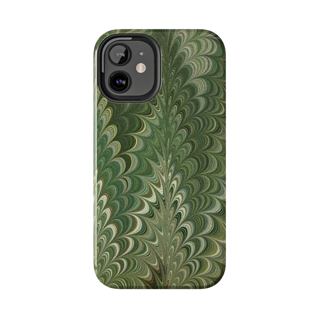 Deep Green Marble Italian Tough Phone Case — Durable Marbled Phone Case